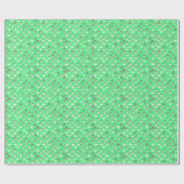 Papier Cadeau étoiles d'argent, sur vert citron (Plat)