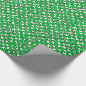 Papier Cadeau étoiles d'argent sur vert émeraude (Coin)