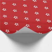 Papier Cadeau Étoiles de blanc sur le rouge lumineux (Coin)