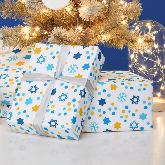 Papier Cadeau Étoiles de David (Vacances)