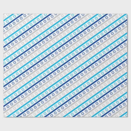 Papier Cadeau Étoiles De David Pour Hanoukka (Plat)