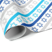 Papier Cadeau Étoiles de David pour Hanukkah  (Coin rond)