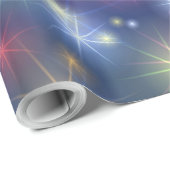 Papier Cadeau Étoiles de fête de Noël de couleurs d'arc-en-ciel (Coin rond)