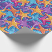 Papier Cadeau Etoiles de mer colorées (Coin)