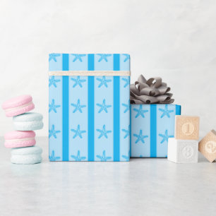 Papier Cadeau Étoiles de mer côtières et rayures sans couture, c