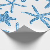 Papier Cadeau étoiles de mer en bleu (Coin)