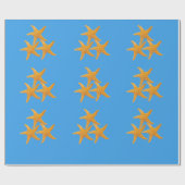 Papier Cadeau Étoiles de mer orange (Plat)