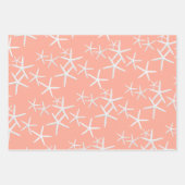 Papier Cadeau Étoiles de Mer Rose Corail (Devant 2)