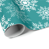 Papier Cadeau Étoiles de neige - Vacances - Papier d'enveloppeme (Coin rond)