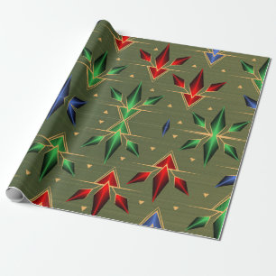 Papier Cadeau Étoiles de Noël
