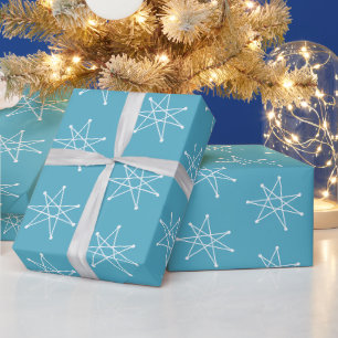 Papier Cadeau Étoiles de Noël Atamique Siècle moderne Spoutnik