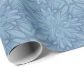 Papier Cadeau Étoiles de Noël bleu doux #2 (Coin rond)