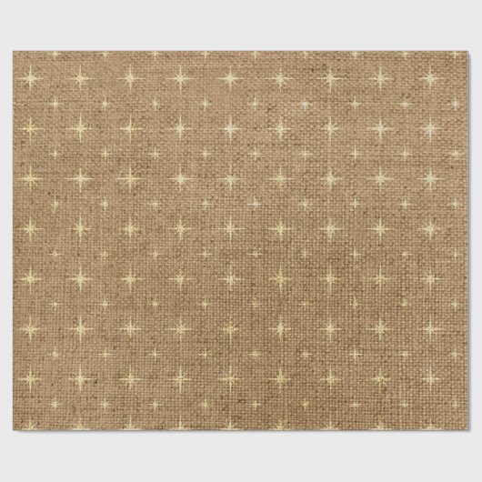 Papier Cadeau Étoiles de Noël de Burlap (Plat)