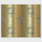 Papier Cadeau Étoiles de Noël en argent (Plat)