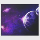 Papier Cadeau Étoiles de planètes de galaxie de l'espace dans (Plat)