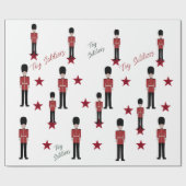 Papier Cadeau Étoiles de soldats britanniques de jouets de Noël (Plat)