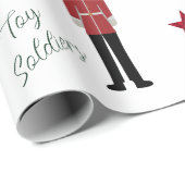 Papier Cadeau Étoiles de soldats britanniques de jouets de Noël (Coin rond)