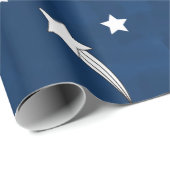 Papier Cadeau Etoiles de tir Aquarelle bleu marine (Coin rond)