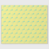 Papier Cadeau Étoiles de tir bleues (Plat)