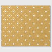 Papier Cadeau Étoiles décoratives sur fond doré (Plat)