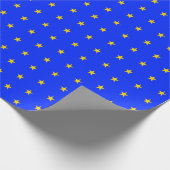 Papier Cadeau Étoiles d'excellence en or et bleu (Coin)