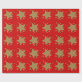 Papier Cadeau Étoiles d'or (Plat)