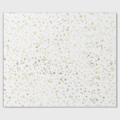 Papier Cadeau Étoiles d'or blanches (Plat)