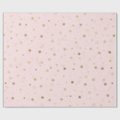 Papier Cadeau Etoiles d'or Design rose (Plat)