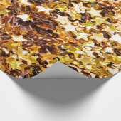 Papier Cadeau Étoiles D'Or Et Brown (Coin)