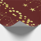 Papier Cadeau Étoiles d'or et cercles à motifs (Coin)