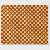 Papier Cadeau Etoiles d'or et Parties scintillant rouges (Plat)