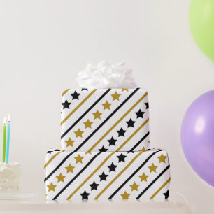 Papier Cadeau Étoiles Dorées