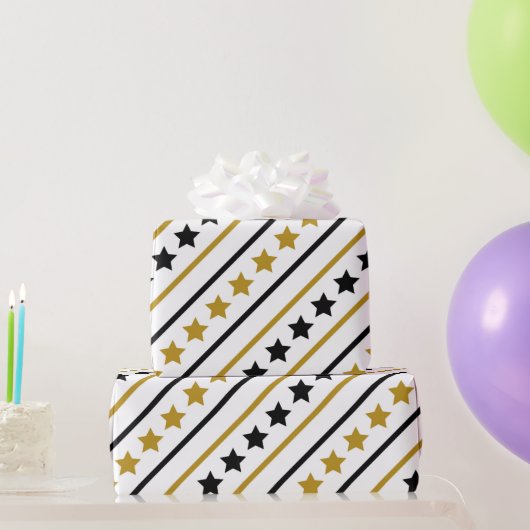Papier Cadeau Étoiles Dorées (Cadeaux de fête)