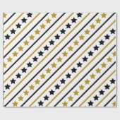 Papier Cadeau Étoiles Dorées (Plat)