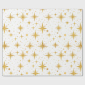 Papier Cadeau Étoiles Dorées (Plat)