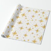 Papier Cadeau Étoiles Dorées (Déroulé)
