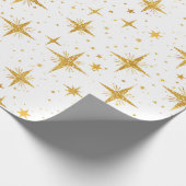 Papier Cadeau Étoiles Dorées (Coin)