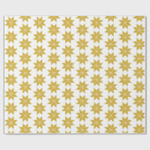 Papier Cadeau Étoiles Dorées (Plat)