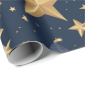 Papier Cadeau étoiles dorées et argentées (Coin rond)