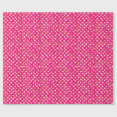 Papier Cadeau Étoiles dorées sur fond rose fuchsia (Plat)