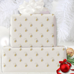 Papier Cadeau Etoiles Élégantes Modernes Arbre de Noël minimalis