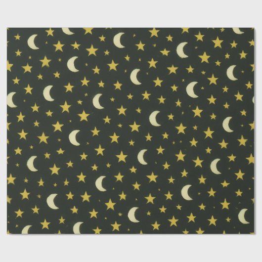 Papier Cadeau Étoiles et lunes (Plat)