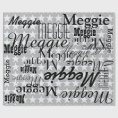 Papier Cadeau Étoiles et noms personnalisés (Plat)