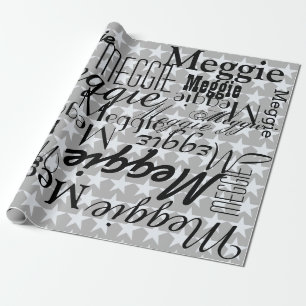 Papier Cadeau Étoiles et noms personnalisés
