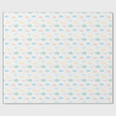 Papier Cadeau Étoiles et nuages Pastel (Plat)