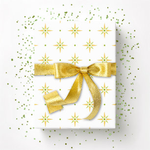 Papier Cadeau Étoiles et Points dans la paume et jaune