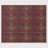 Papier Cadeau Étoiles et rayures Papier d'enveloppement de Noël (Plat)