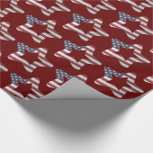 Papier Cadeau Étoiles et rayures Snowy Étoiles de Noël Patriotiq (Coin)