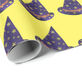 Papier Cadeau Étoiles Jaunes sur Assistant Violet Casquettes Hal (Coin rond)