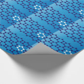 Papier Cadeau Étoiles juives bleues (Coin)